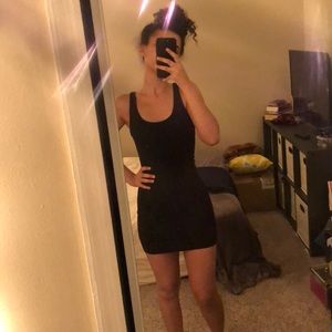 basic black bodycon dress